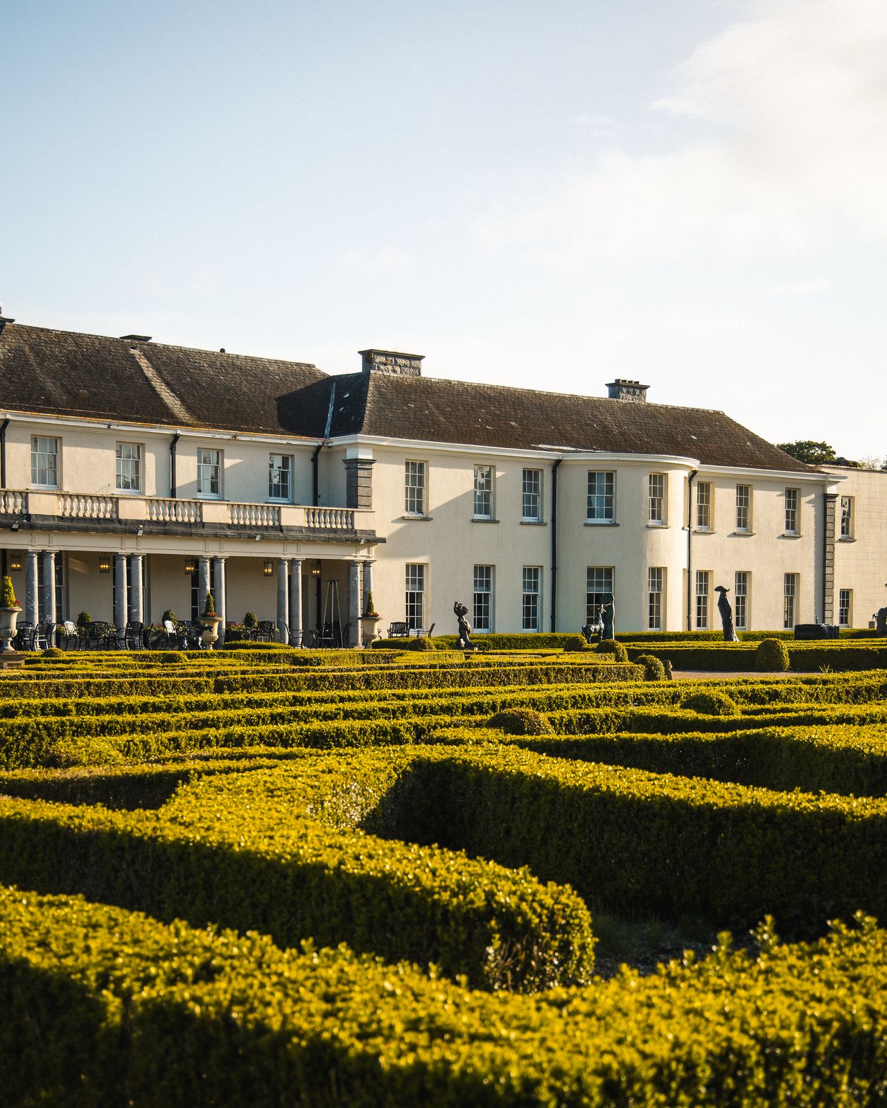 Clipped box hedging in the formal gardens
