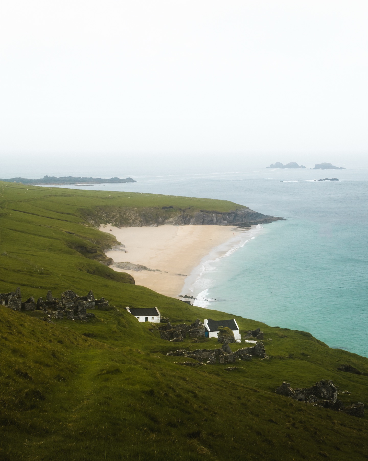 The Blasket Islands seen across open water from the Dingle Peninsula