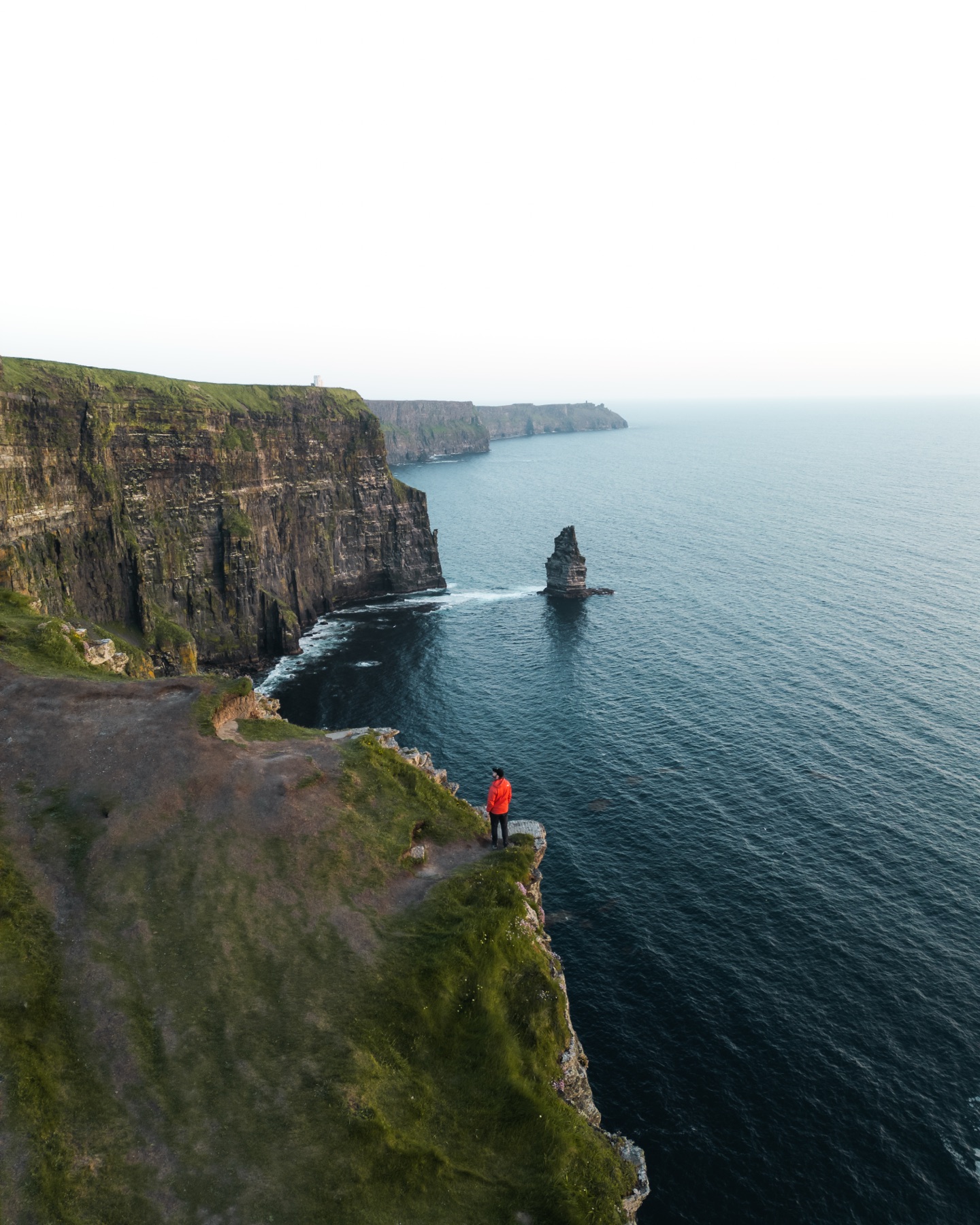 The Cliffs of Moher seen along the cliff line from the southern end