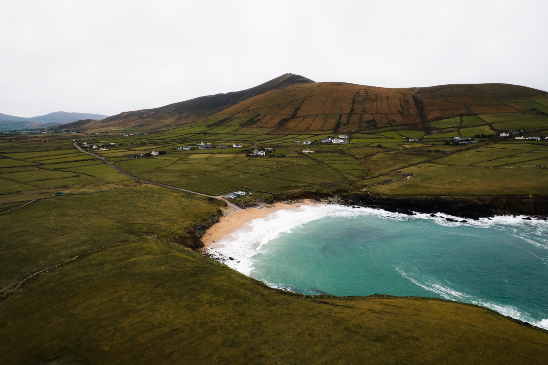 Atlantic swell breaking into the cove at Clogher Strand, Dingle Peninsula