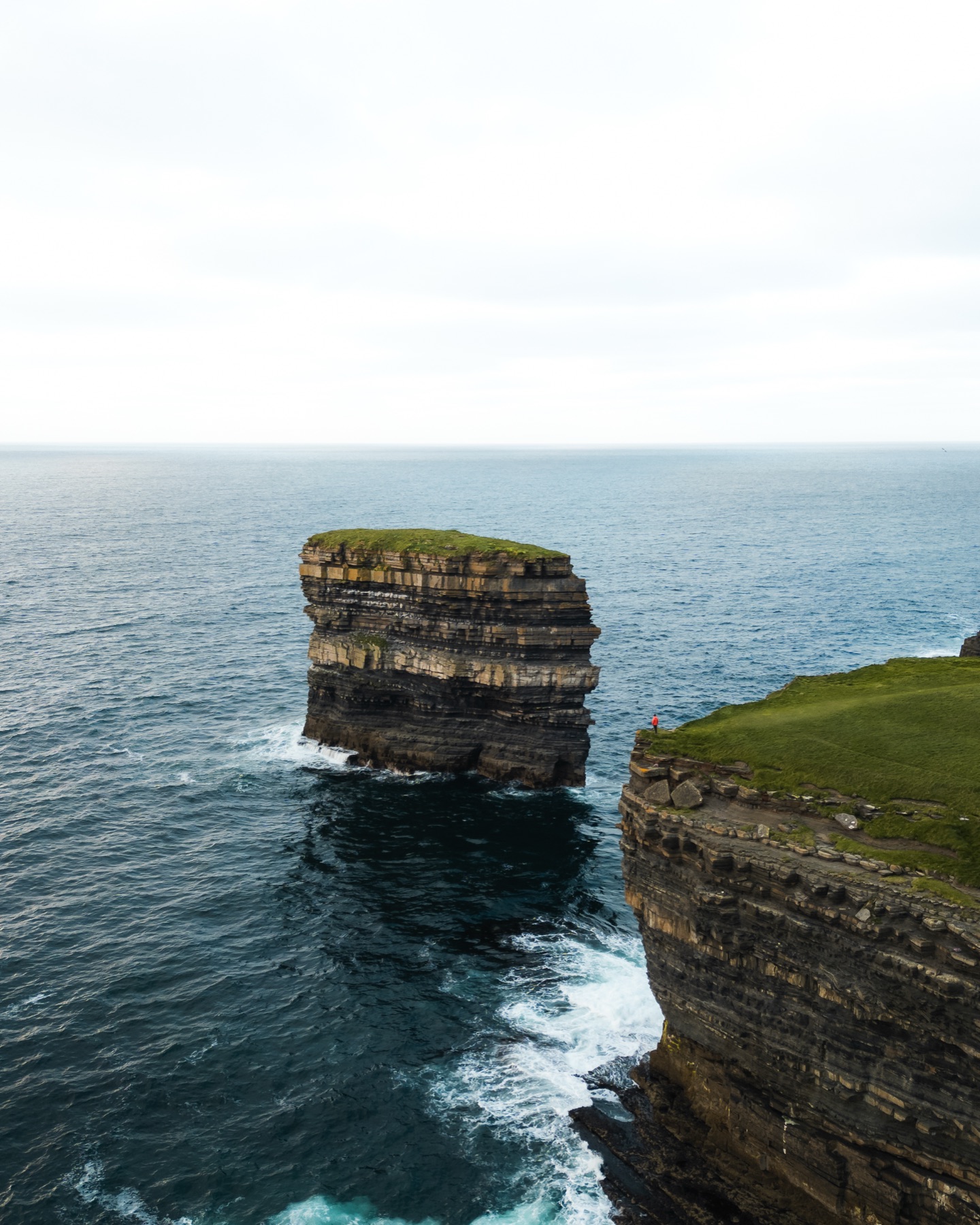 The sea stack Dun Briste standing off Downpatrick Head, County Mayo