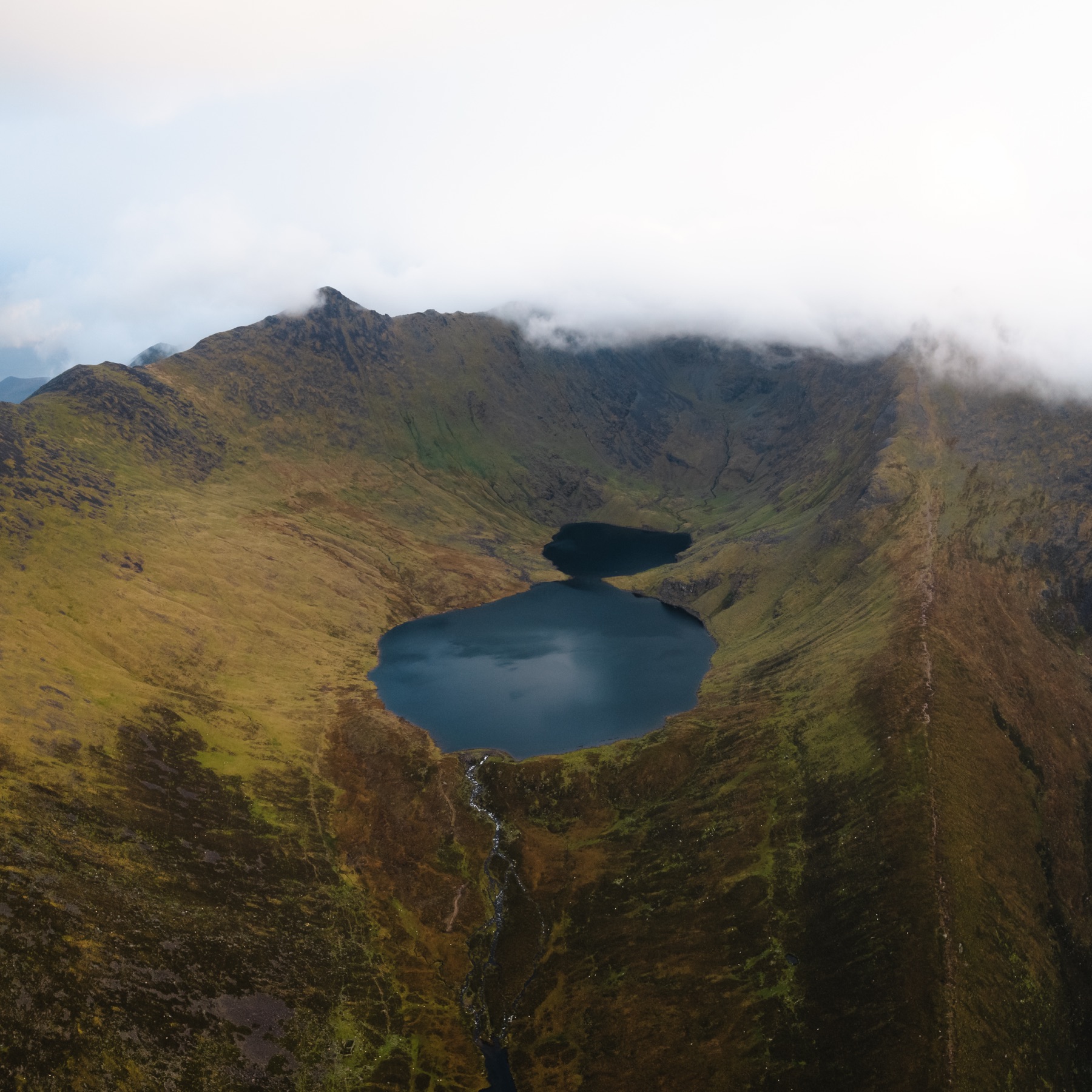 The twin lakes on the Hydro Track walk in MacGillycuddy's Reeks