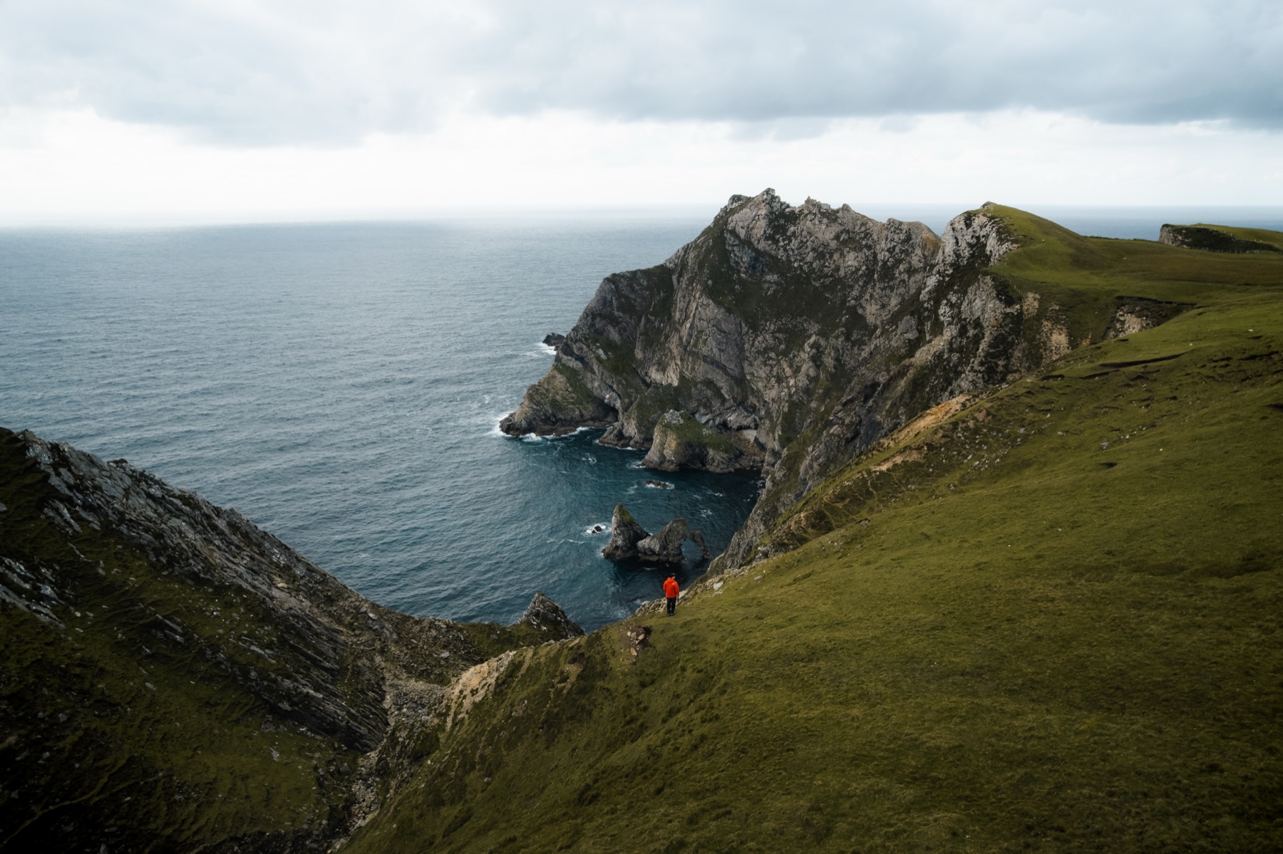 The knife edge of Sturrall Ridge running out into the Atlantic near Glencolumbkille